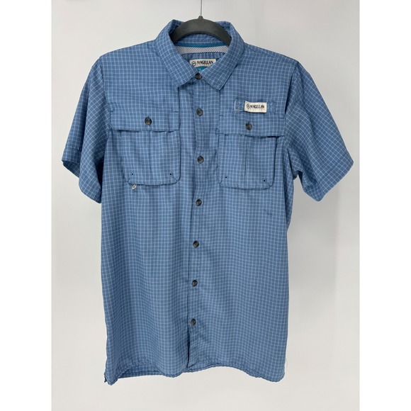Magellan Outdoors Other - Magellan Outdoors Kids Blue Plaid Short Sleeve Fishing Shirt Size XL 18-20